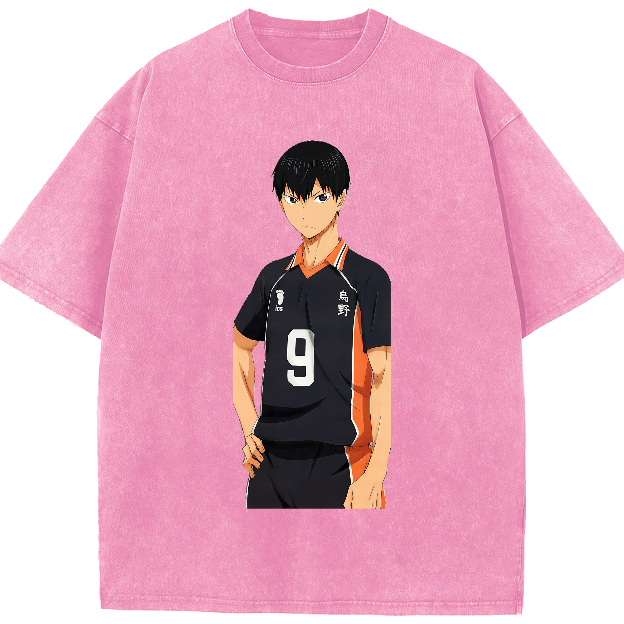 （画像用） ハイキュー!! Haikyu!! 綿100% ヴィンテージ風 半袖Tシャツ（フロントプリント）